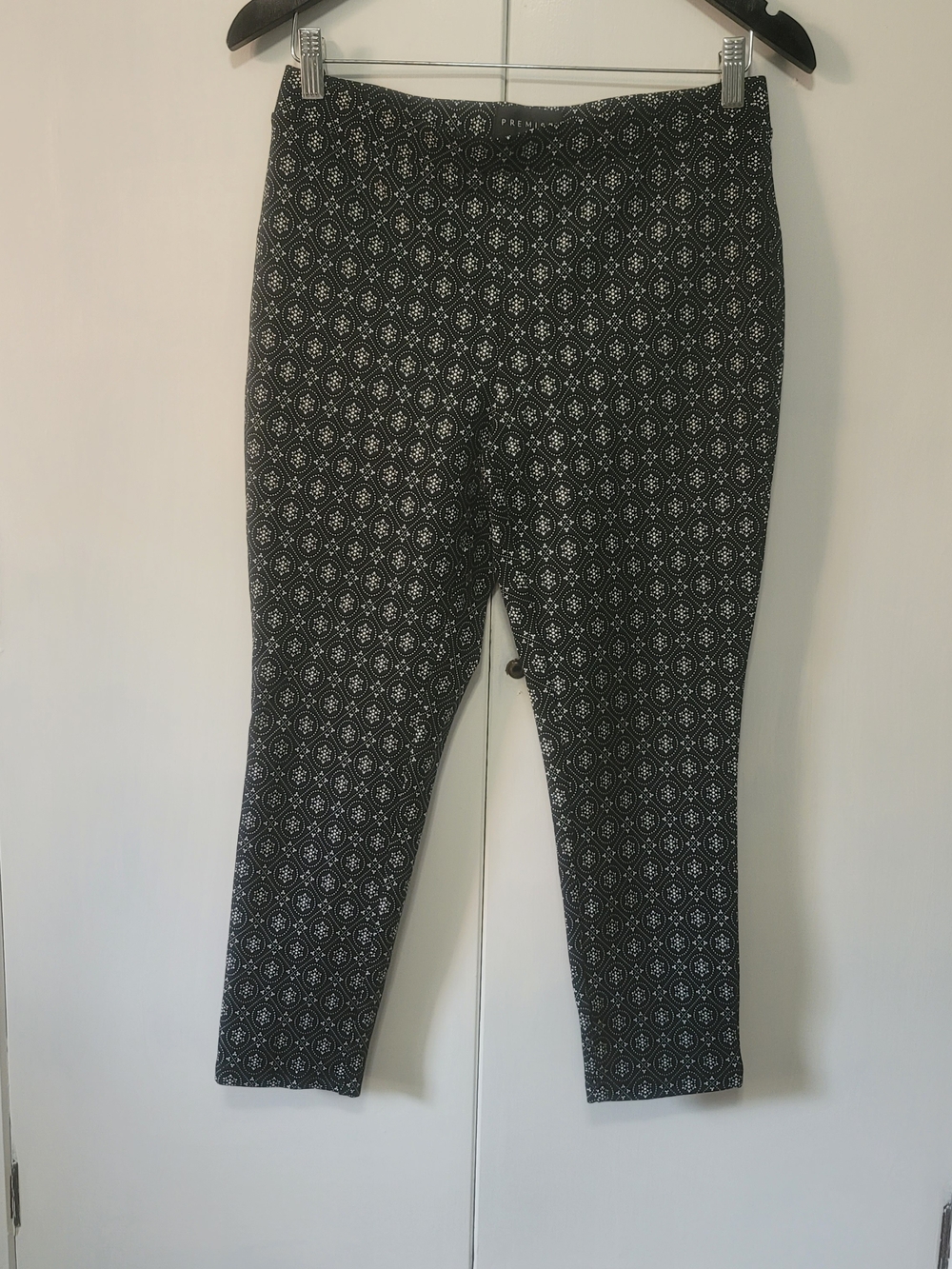 Premise Black and White Geometric Cropped Pants
